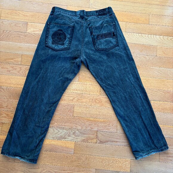 Vintage Y2K Coogi‎ Denim Baggy Jeans Size 38x34 (32) Hip Hop Relaxed Dark Wash - Picture 1 of 9